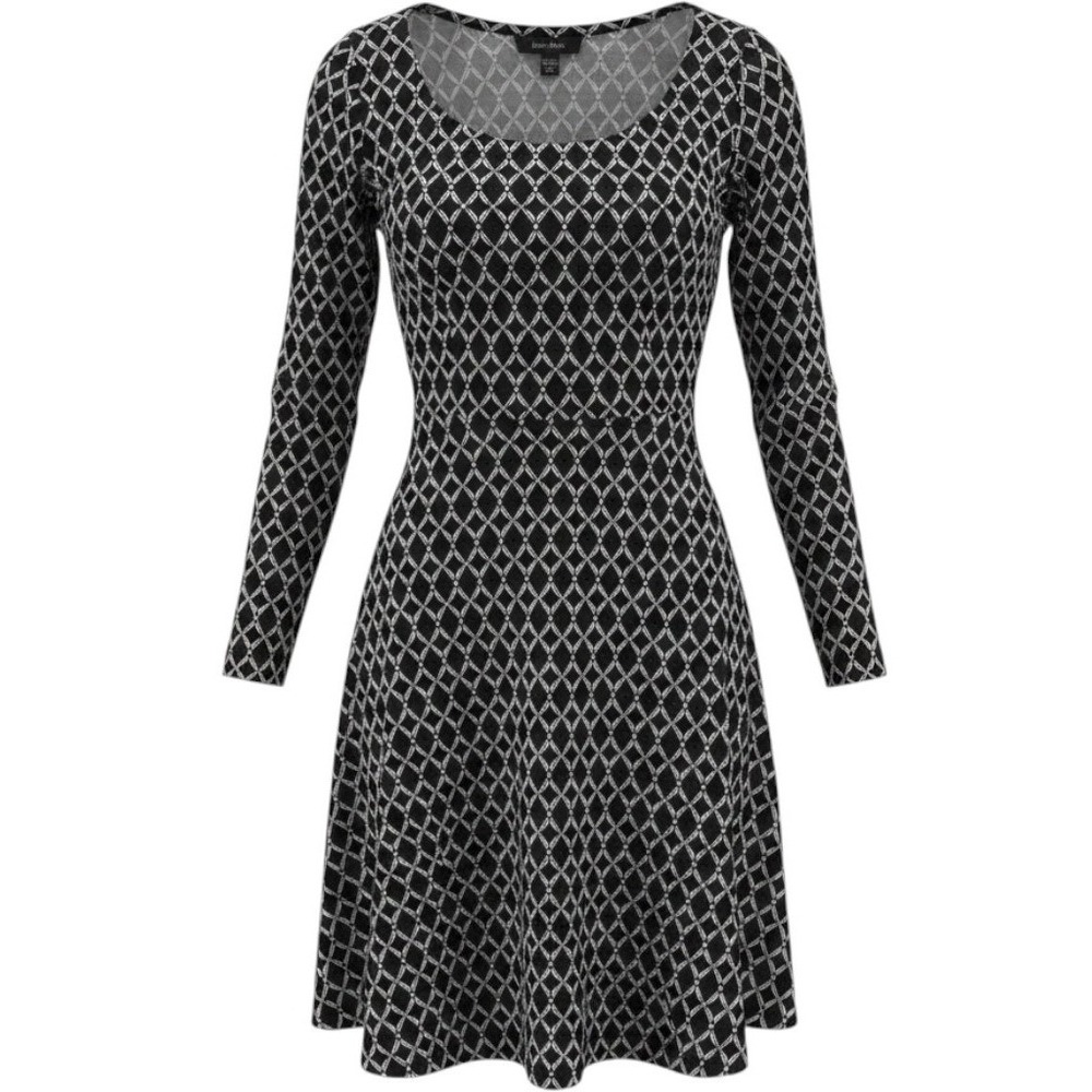 Karen Kane A-Line Dress Women Small Black Excellent Geometric Long Sleeve